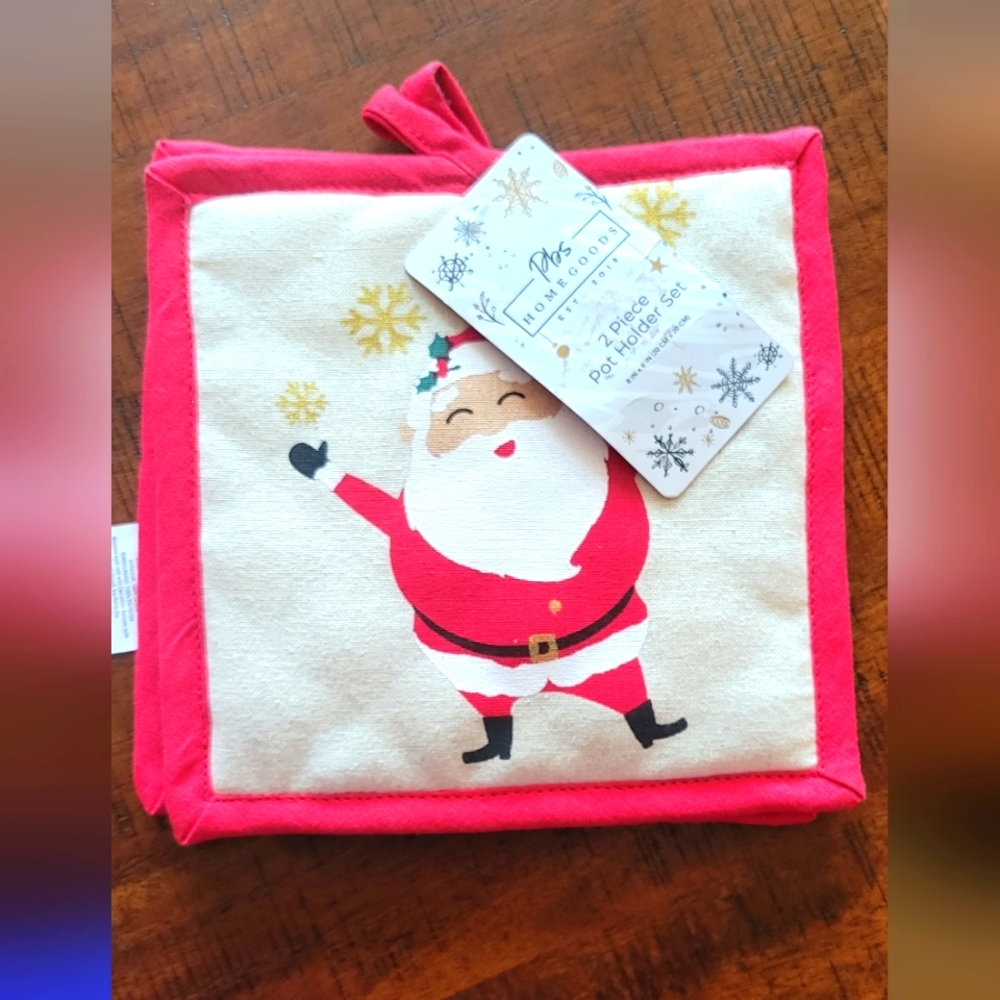 PBS Homegoods 2 Piece Santa Pot Holders